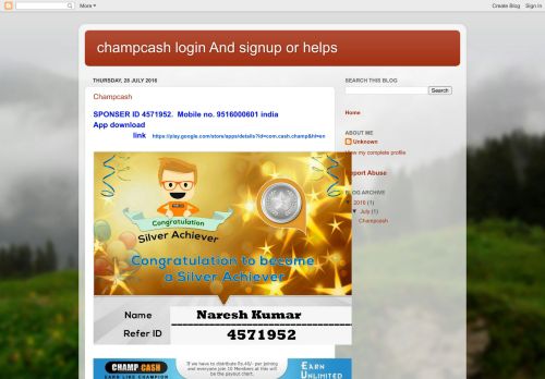 
                            6. champcash login And signup or helps