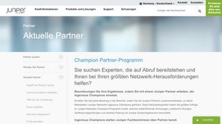 
                            3. Champion Partner-Programm – Juniper Networks
