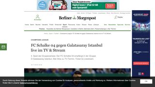 
                            6. Champions League: FC Schalke 04 gegen Galatasaray Istanbul live ...