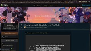 
                            9. Championship Zed Login Screen [Fan Made]