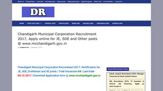 
                            10. Chandigarh Municipal Corporation Recruitment 2017, Apply online for ...