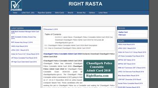 
                            11. Chandigarh Police Constable Admit Card 2018 Download - Right Rasta