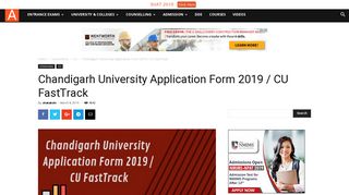 
                            7. Chandigarh University Application Form 2019 / CU FastTrack – Apply ...
