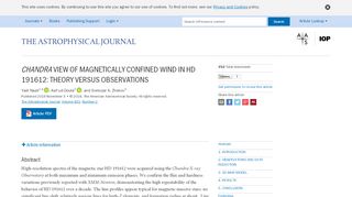
                            11. CHANDRA VIEW OF MAGNETICALLY CONFINED WIND ...
