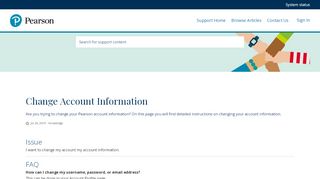 
                            6. Change Account Information - Pearson Support