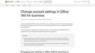 
                            13. Change account settings in Office 365 for business - Office 365