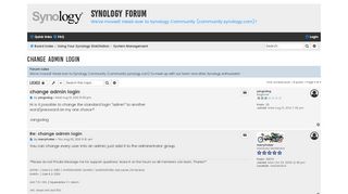
                            4. change admin login - Synology Forum