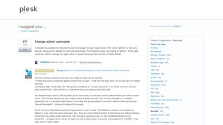 
                            9. Change admin username – Your Ideas for Plesk - Plesk UserVoice