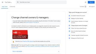 
                            3. Change channel owners & managers - YouTube Help - Google Support