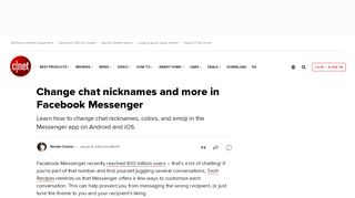 
                            2. Change chat nicknames and more in Facebook Messenger - CNET