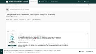 
                            10. Change default IP Address on a Huawei HG630 ( vdsl by Airtel ...