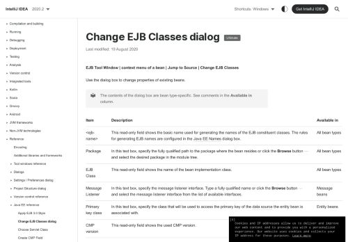 
                            7. Change EJB Classes Dialog - Help | IntelliJ IDEA - JetBrains