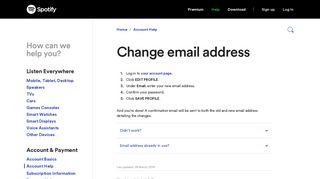 
                            1. Change email address - Spotify