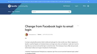 
                            12. Change from Facebook login to email login - The Spotify Community