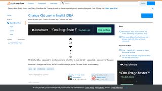 
                            12. Change Git user in Intellij Idea - Stack Overflow