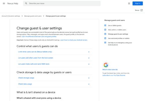 
                            7. Change guest & user settings - Nexus Help - Google Support