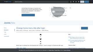 
                            2. Change home menu title after login - Joomla Stack Exchange