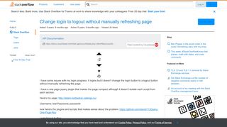 
                            1. Change login to logout without manually refreshing page - Stack ...
