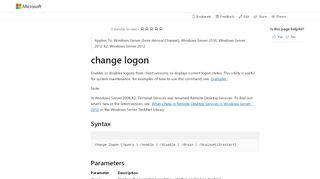 
                            9. change logon | Microsoft Docs