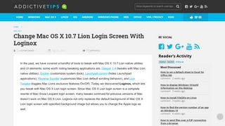 
                            4. Change Mac OS X 10.7 Lion Login Screen With Loginox - AddictiveTips