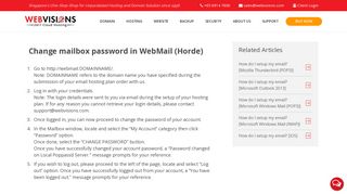 
                            12. Change mailbox password in WebMail (Horde) - Webvisions