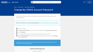 
                            6. Change My 1&1 IONOS Password - 1&1 IONOS Help