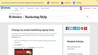 
                            9. Change my email marketing signup form | GoCentral - GoDaddy Help ...