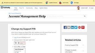 
                            6. Change my Support PIN | Account Management - GoDaddy Help US