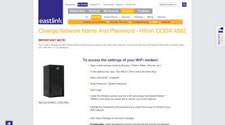 
                            6. Change Network Name And Password - Hitron CODA 4582 - My Eastlink