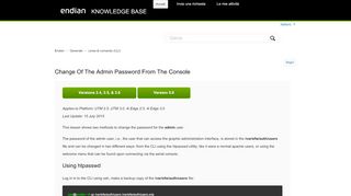 
                            3. Change of the admin password from the console – Endian