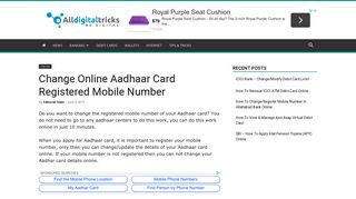 
                            11. Change Online Aadhaar Card Registered Mobile Number ...