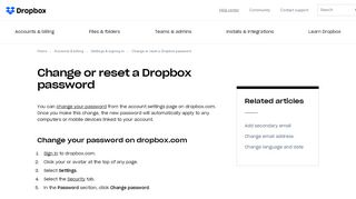 
                            11. Change or reset a Dropbox password – Dropbox Help