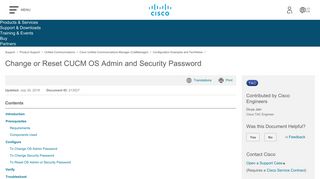 
                            13. Change or Reset CUCM OS Admin and Security Password - Cisco