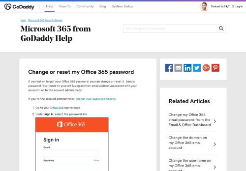 
                            7. Change or reset my Office 365 password | GoDaddy Help US