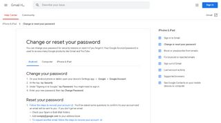 
                            9. Change or reset your password - Android - Gmail Help - Google Support