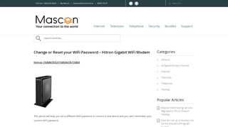 
                            7. Change or Reset your WiFi Password - Hitron Gigabit WiFi Modem