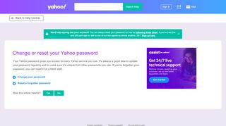 
                            12. Change or reset your Yahoo password - Help for Yahoo Account