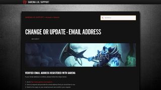 
                            9. Change or Update - Email Address - GARENA LOL SUPPORT