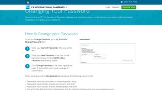 
                            5. Change Password | Customer Support | American Express FX ...