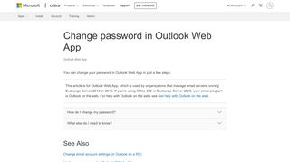 
                            8. Change password in Outlook Web App - Outlook - Office Support