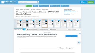 
                            8. Change Password; Password Enable - Sato CL4NX Operator's ...