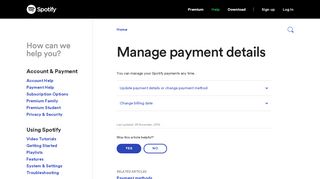 
                            1. Change payment details - Spotify