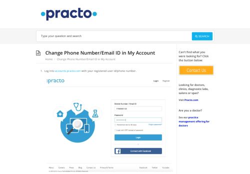 
                            6. Change Phone Number/Email ID in My Account – Practo Help