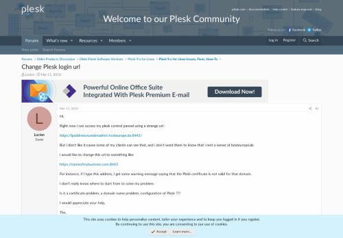 
                            8. Change Plesk login url | Plesk Forum