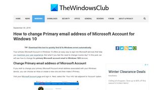 
                            9. Change Primary email address of Microsoft Account for Windows 10