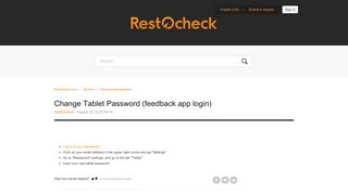 
                            13. Change Tablet Password (feedback app login) – RestOcheck.com