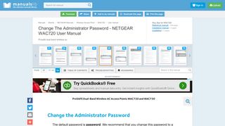 
                            7. Change The Administrator Password - Netgear WAC720 User Manual ...