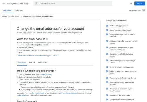 
                            9. Change the email address for your account - Computer - Google ...