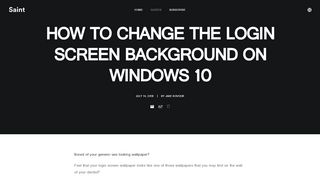 
                            11. Change the Login Screen Background on Windows 10 - Saint