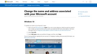 
                            13. Change the name and address associated with your Microsoft account